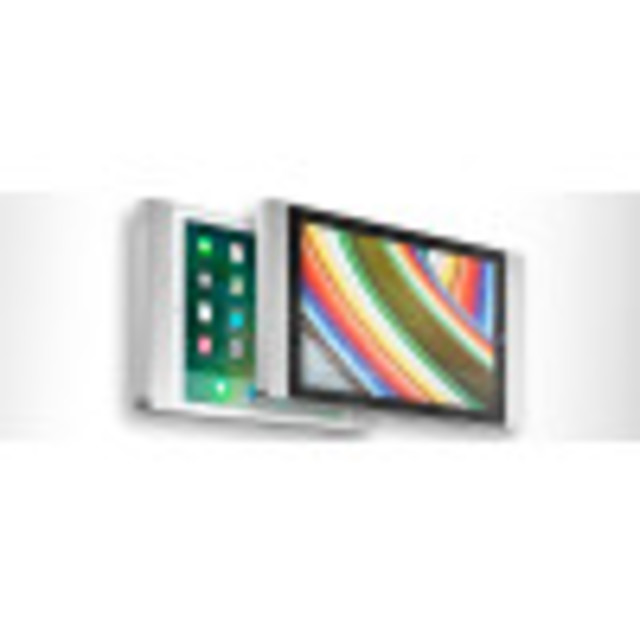 Milled from solid aluminum, these locking tablet holders are a secure way to display information in public spaces.