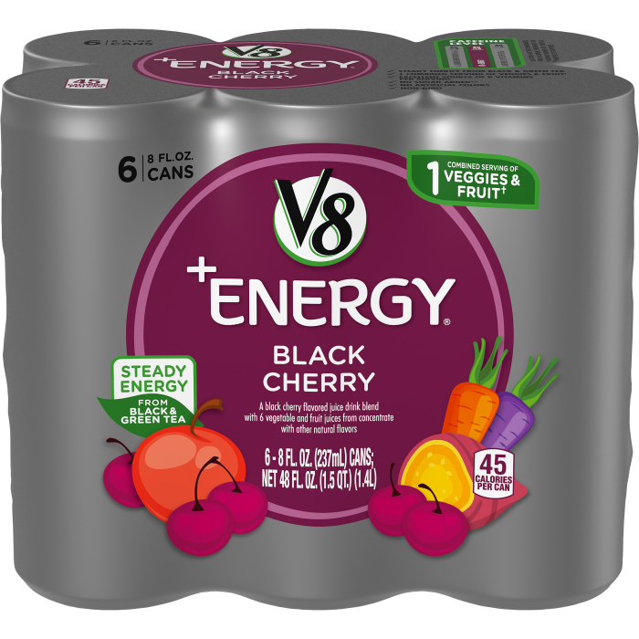 Healthy Energy Drink, Natural Energy from Tea, Black Cherry