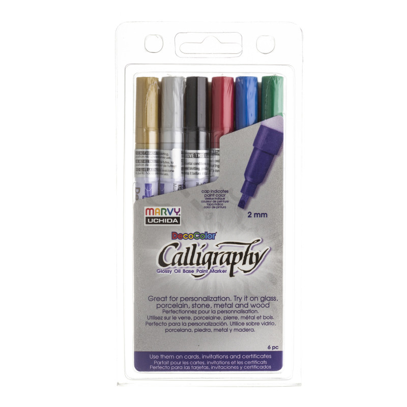 Calligraphy Paint Marker Set, 6 Colors