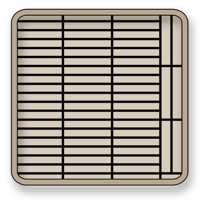 Cestas para platos de polipropileno en color beige para 63 platos de 10 a 12.8 centímetros