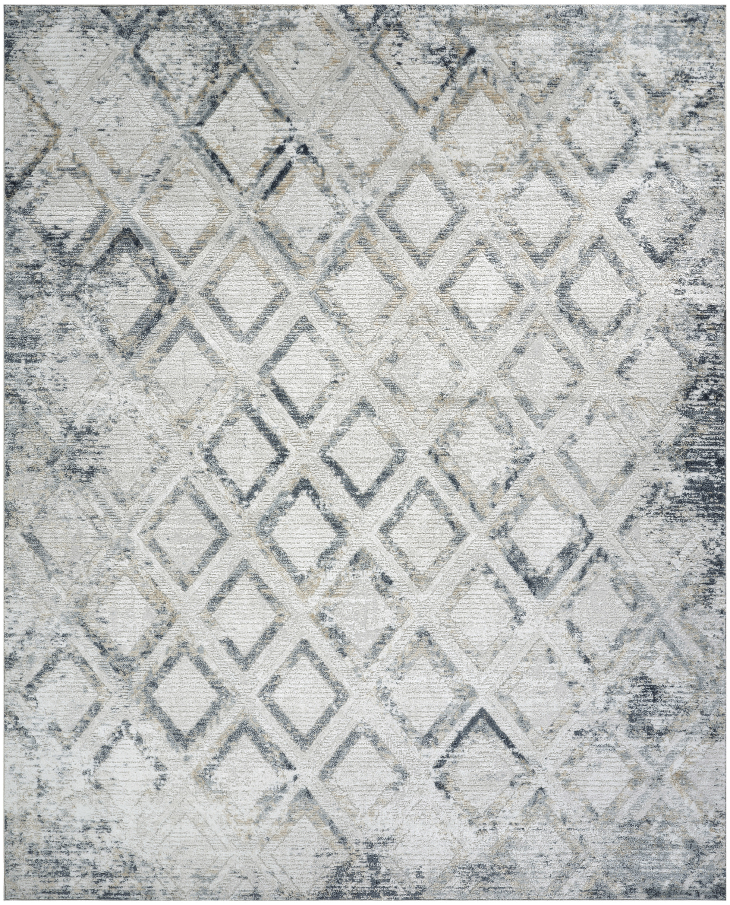 Nourison Dekor 7'10" x 9'10" Grey Navy Modern Indoor Rug