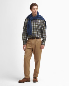 Washed Stretch Regular Trousers Stone
