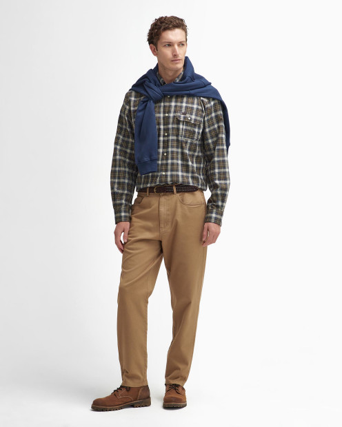 Washed Stretch Regular Trousers Stone