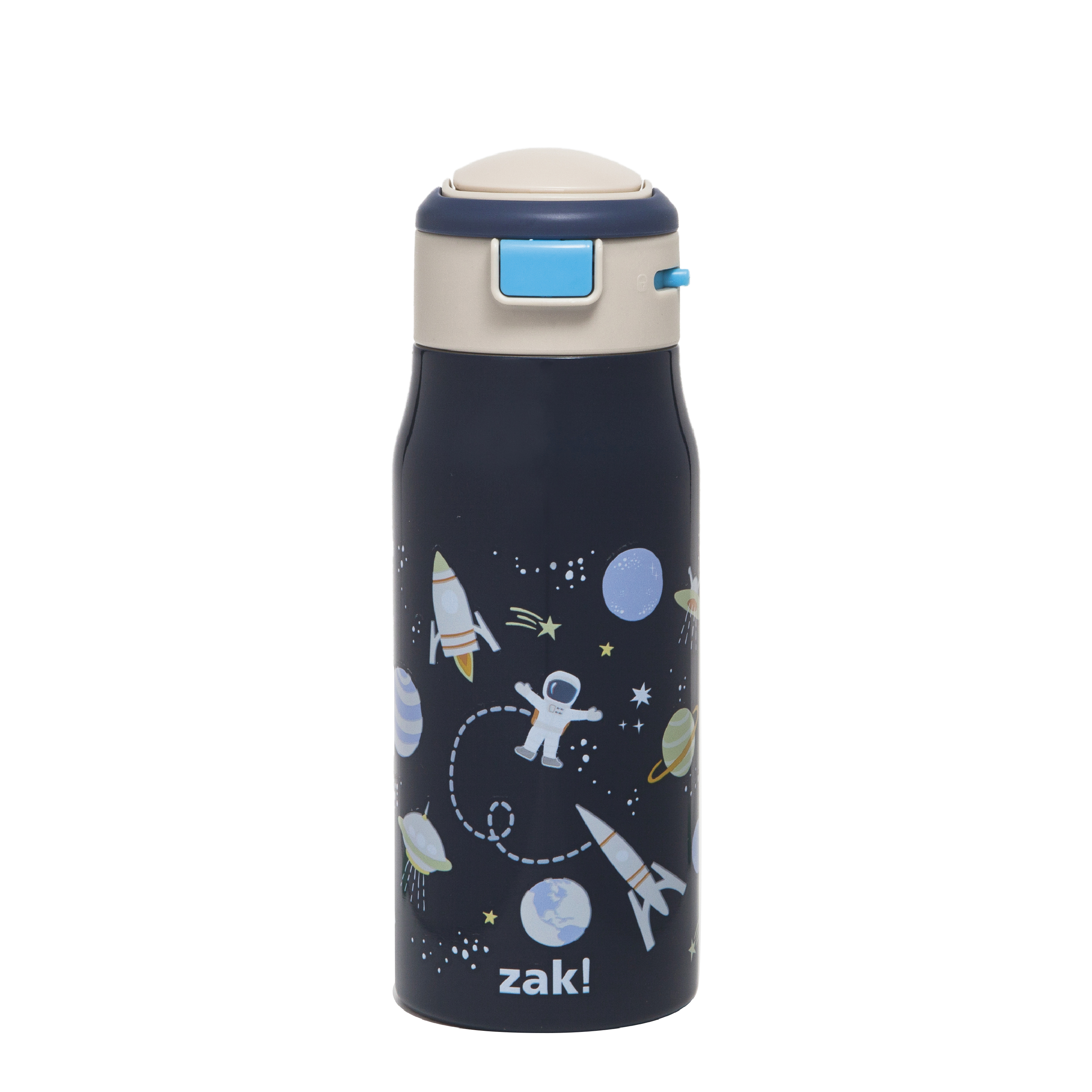 Zak Kids 13.5 ounce Mesa Double Wall Insulated Stainless Steel Water Bottle, Outer Space slideshow image 1
