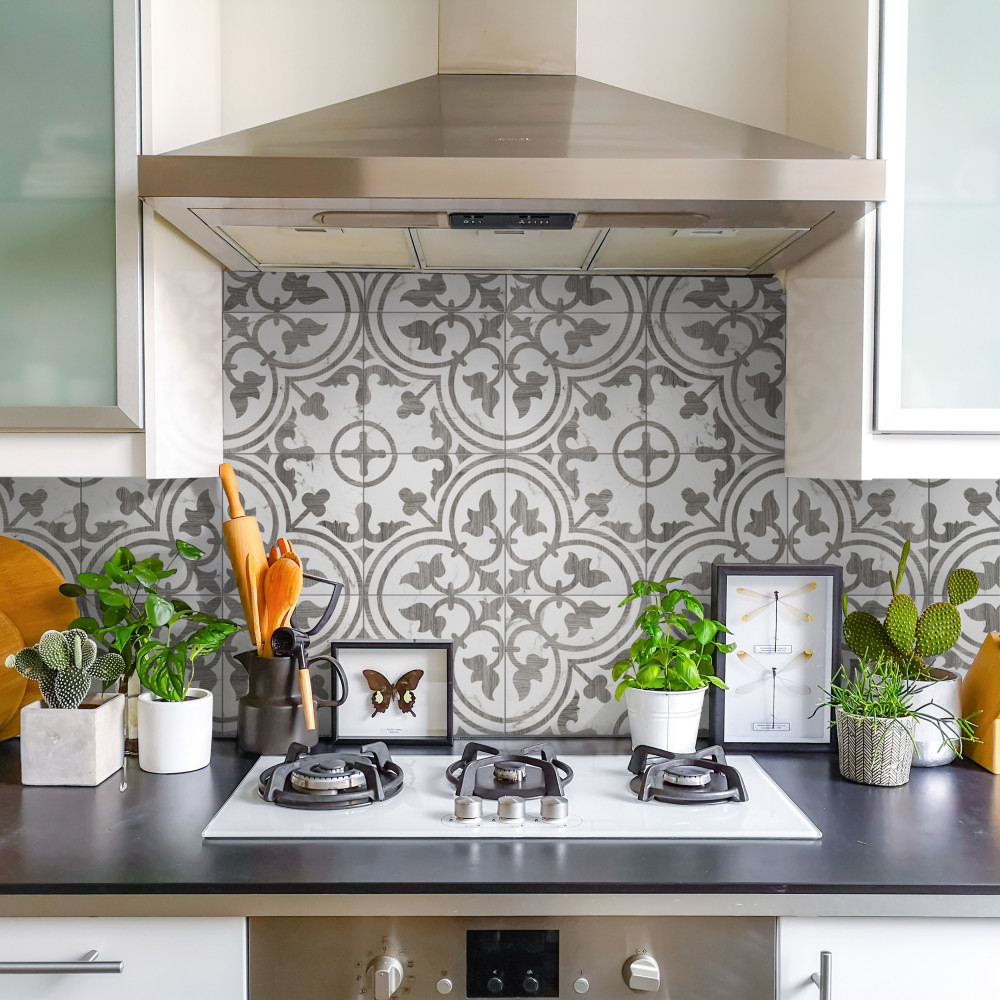 Llama Arte Loire Silver Smoke 9-3/4 in. x 9-3/4 in. Porcelain Floor and Wall Tile
