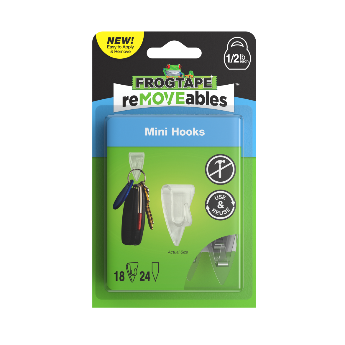 FrogTape reMOVEables™ Clear Mini Hook Primary Product Image