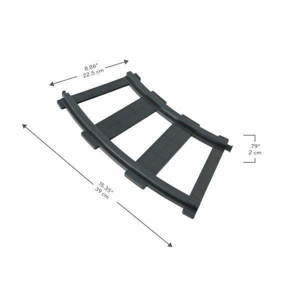 Steam Train Curved Tracks, 4-Piece Specifications