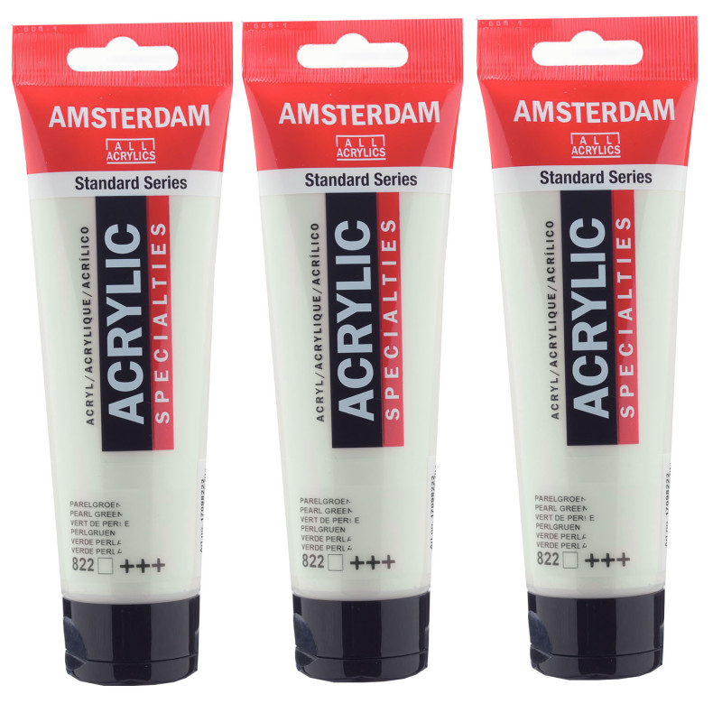 Standard Acrylic Paint, 120ml, Pearl Green 822, Pack of 3
