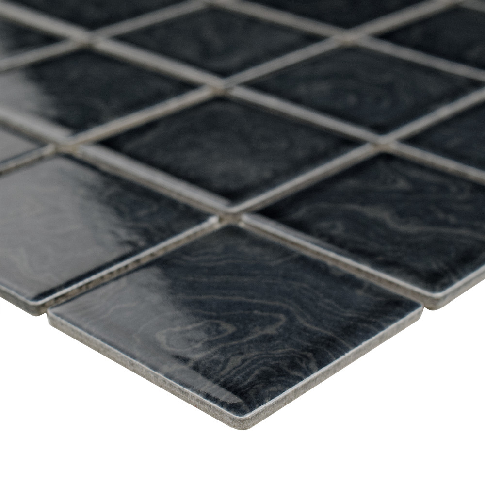 Resort Storm Black 12 in. x 12 in. Porcelain Mosaic Tile