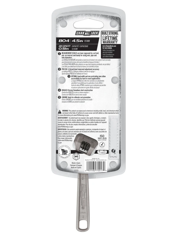 804 4-inch Adjustable Wrench