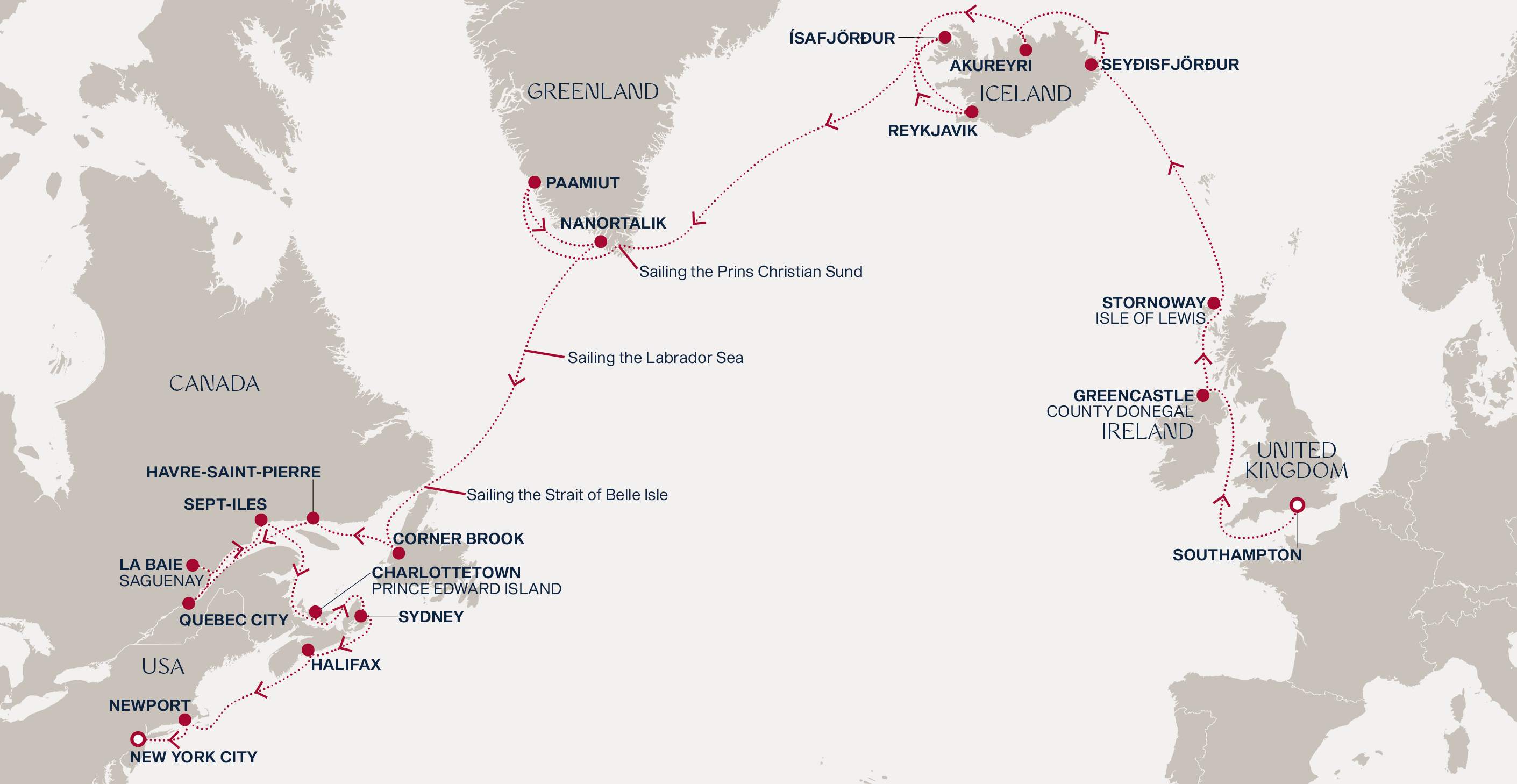 Itinerary map