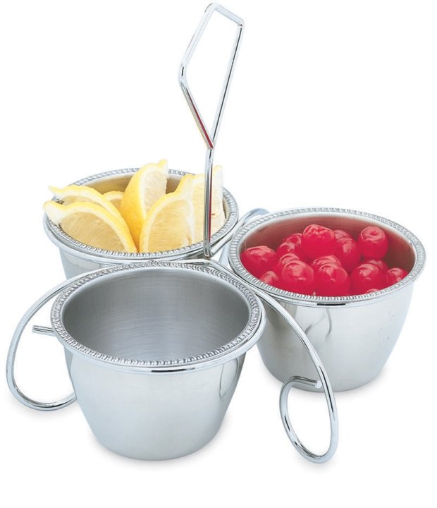10-ounce stainless steel bowl for three-way utility server