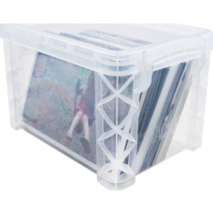 Clear Plastic Stacking Storage Box, 4X6 in