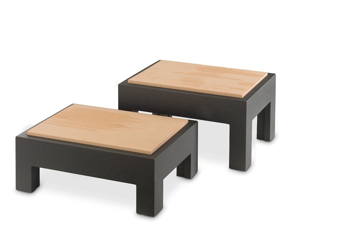 Mesa baja de madera + tabla de cortar CUBIC