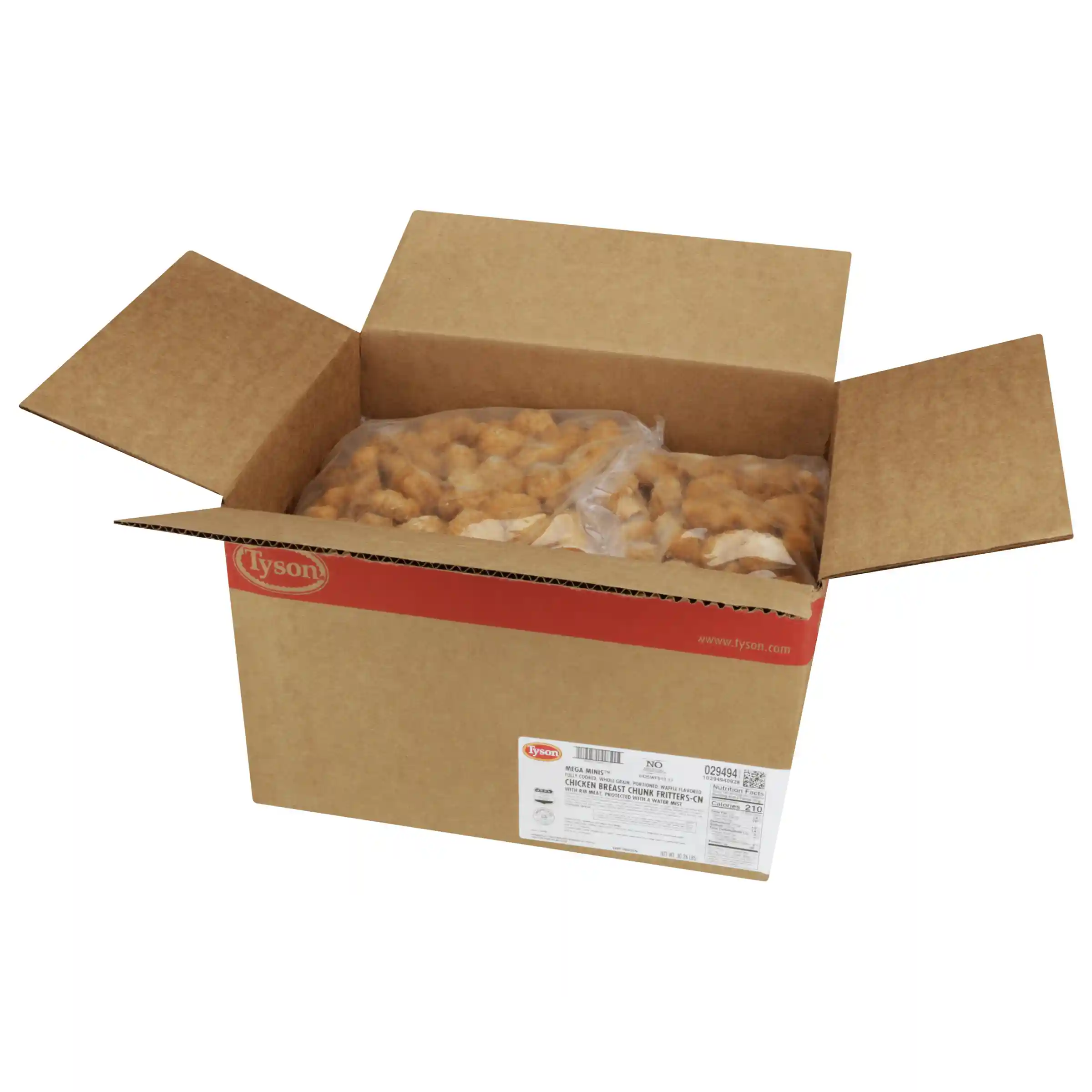 Tyson® Mega Minis® Fully Cooked Whole Grain Breaded Homestyle Waffle MWWM Chicken Breast Chunks CN, 0.54 oz. _image_4