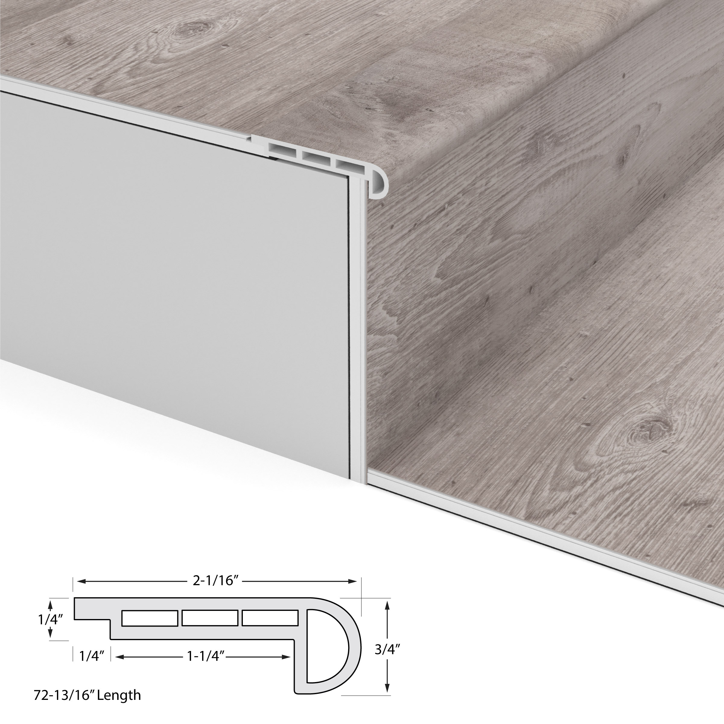 Gray Ash Cali Vinyl Stair Nosing Flush Windansea view 4