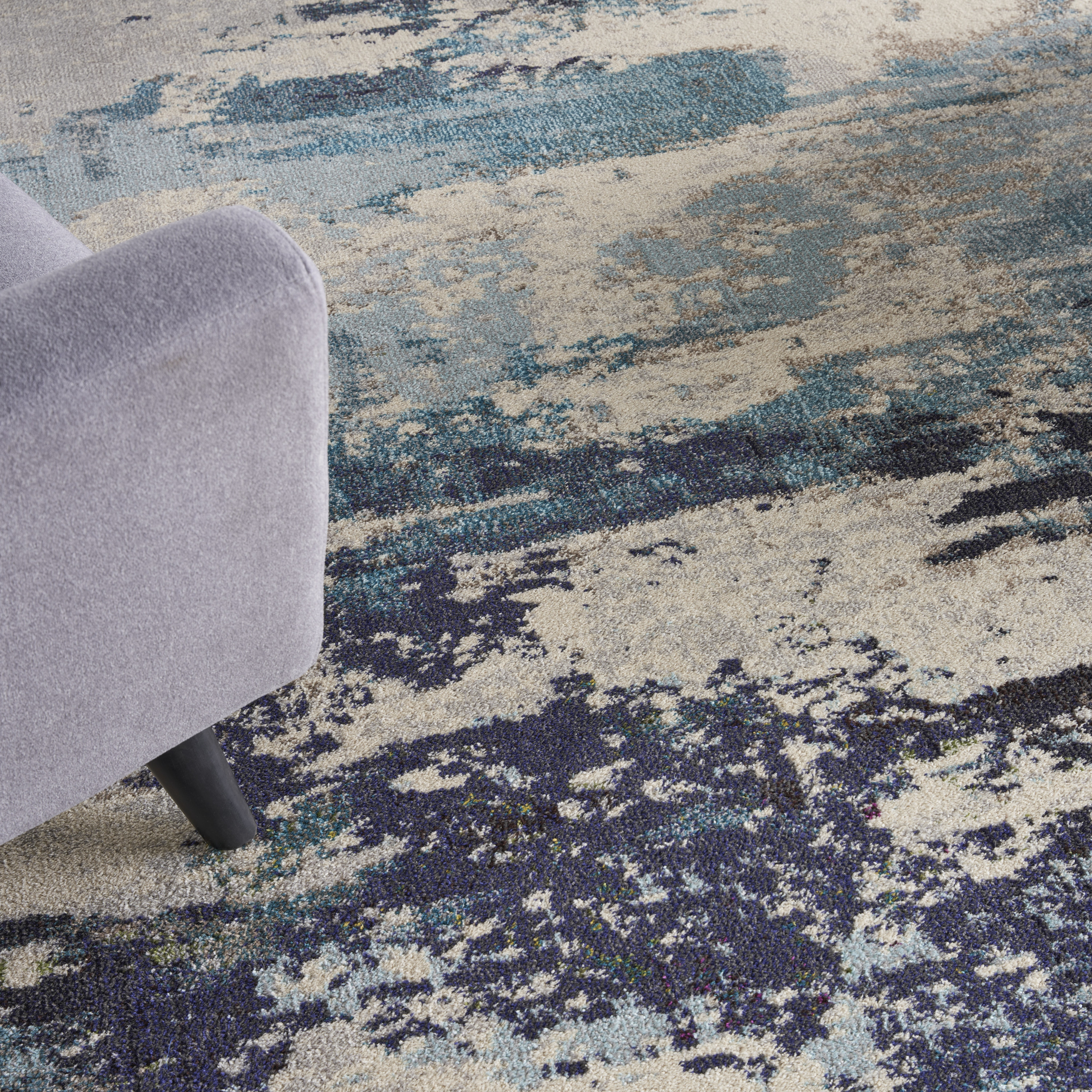 Nourison Celestial 7'10" x 10'6" Ivory Teal Blue Modern Indoor Rug