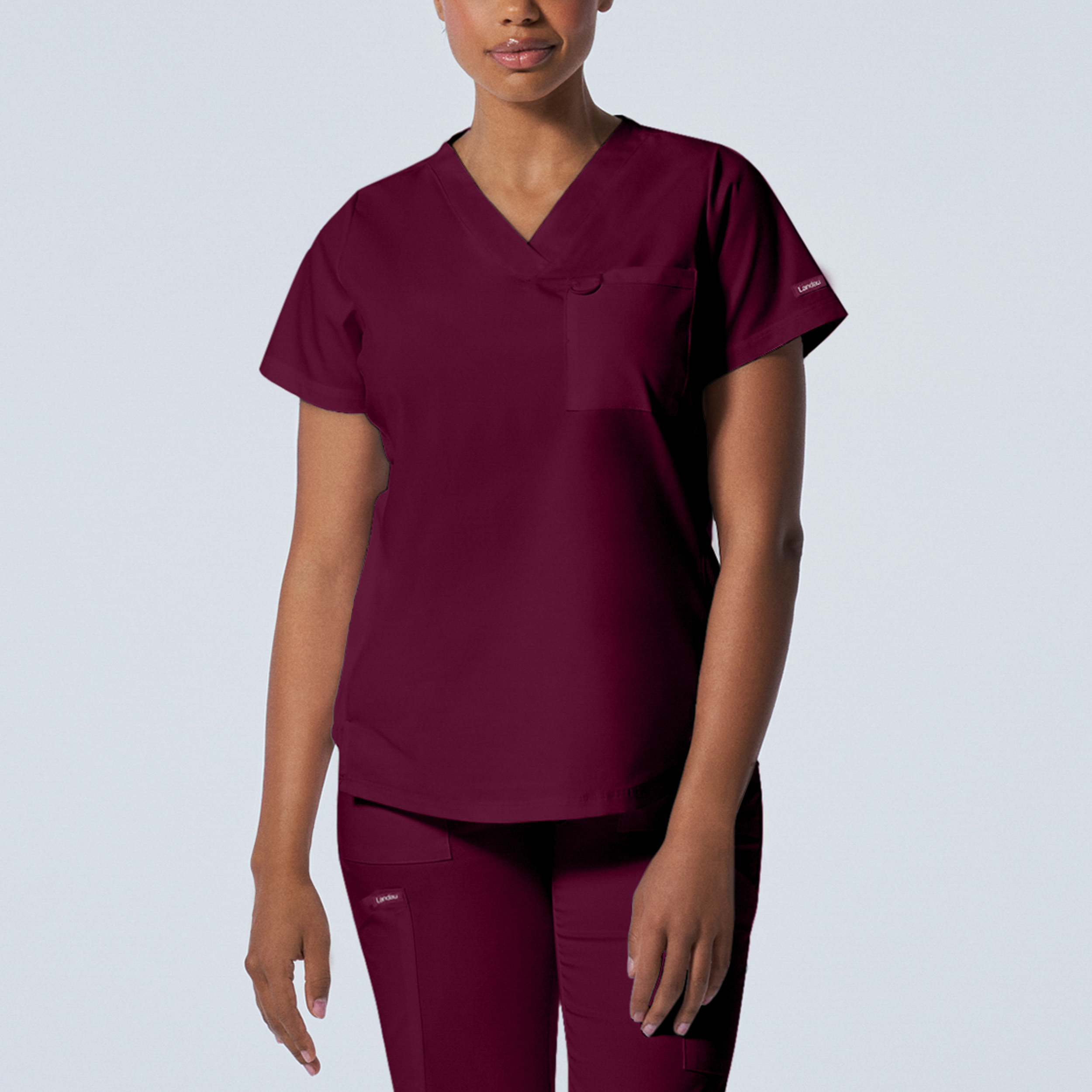 Landau ProFlex Women's 2-Pocket V-Neck Scrub Top - LT107 FREE SHIPPING! - Picture 13 of 13