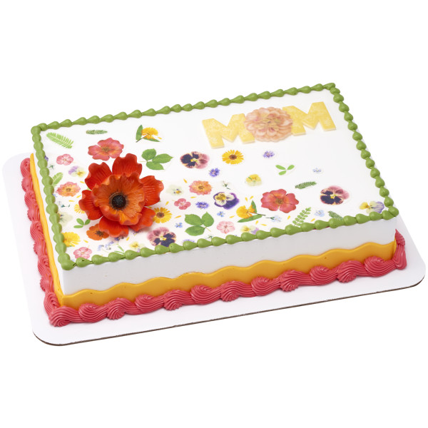 Bright Pressed Flowers PhotoCake® Edible Image®