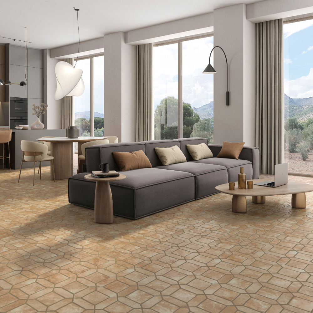 Picket Arenta Arena with Square 14-5/8 in. x 22-1/2 in. Porcelain Floor and Wall Tile