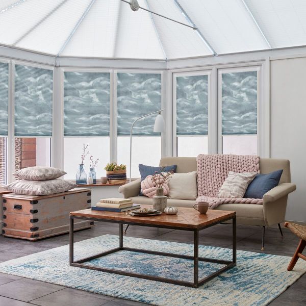 Thermashade Ripple Blue Pleated blind