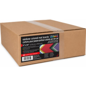 Assorted Color Matboard, 11 x 14 in, 50-Pack
