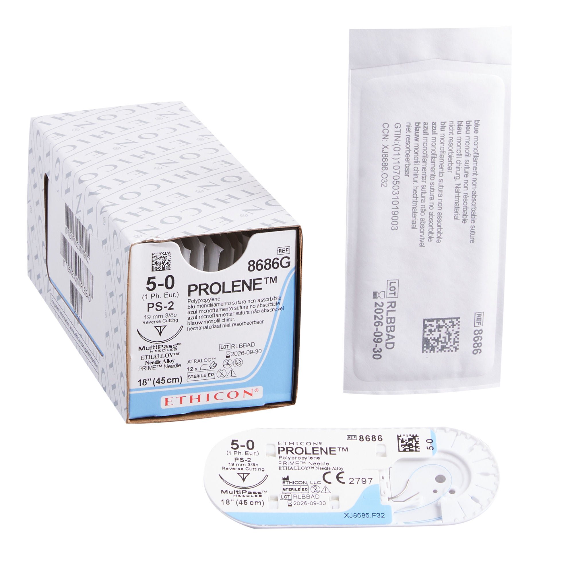 Prolene™ Suture with Needle, Size 5-0