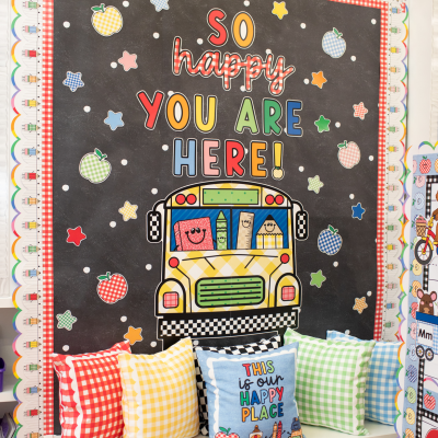 Fadeless Schoolgirl Style Bulletin Board Paper, 47.25” x 25’, Chalk Dots, 1 Roll example 2