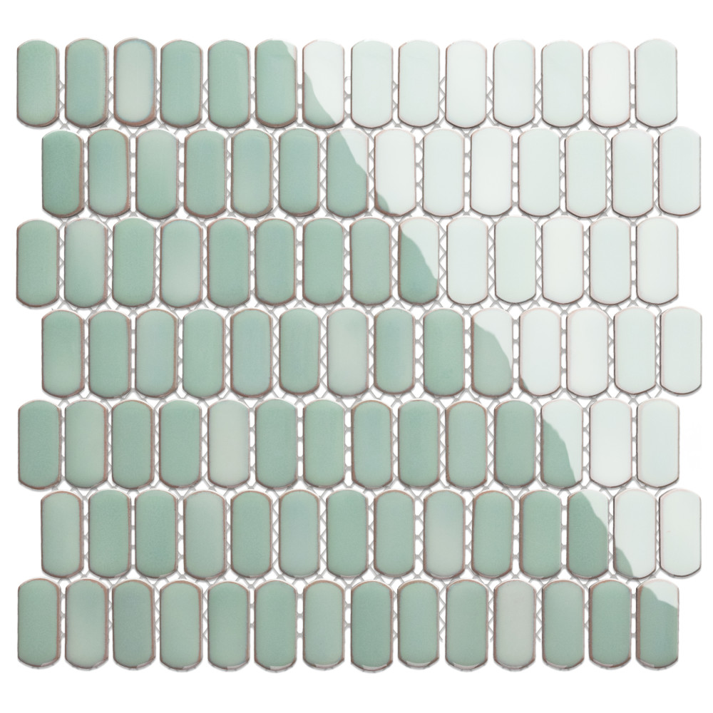 Hudson Capsule Mint Green 12-1/4 in. x 13-1/8 in. Porcelain Mosaic Tile