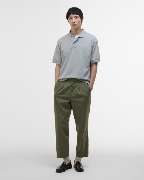 Hexham Oversized Polo Shirt Grey Marl