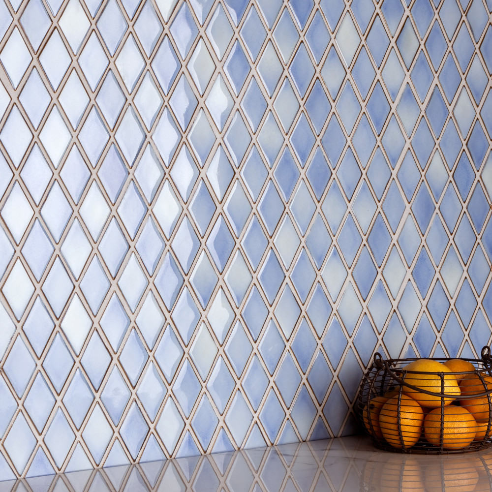 Hudson Kite Frost Blue 10-1/8 in. x 11-3/4 in. Porcelain Mosaic Tile