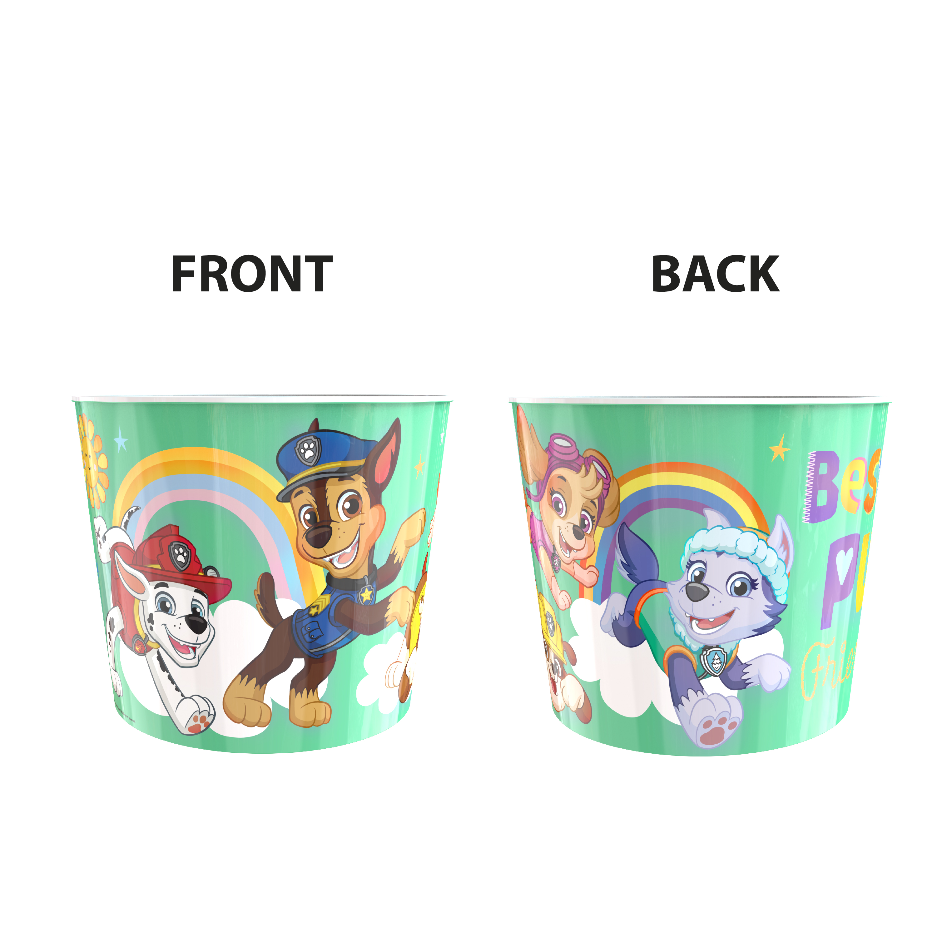 Paw Patrol Plastic Popcorn Container and Bowls, Chase, Marshall and Friends, 5-piece set slideshow image 11
