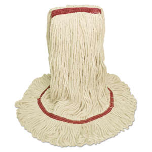 Boardwalk, Premium Standard, Large, Looped-End, 1" Headband, Rayon, White, Wet Mop