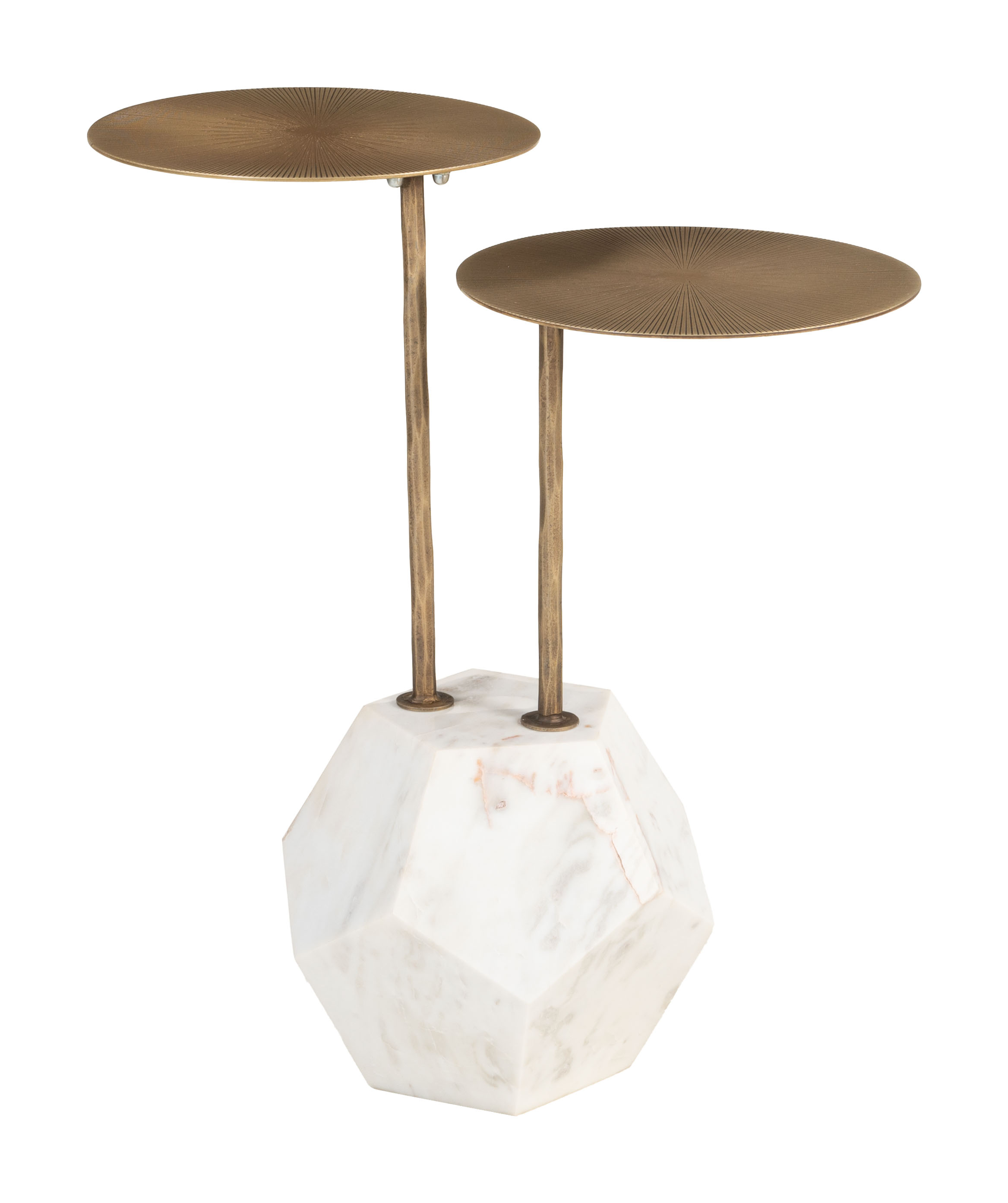 Anten Side Table Brass & White product image