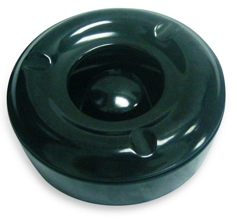Windproof round ashtray 14.5 cm melamine in black
