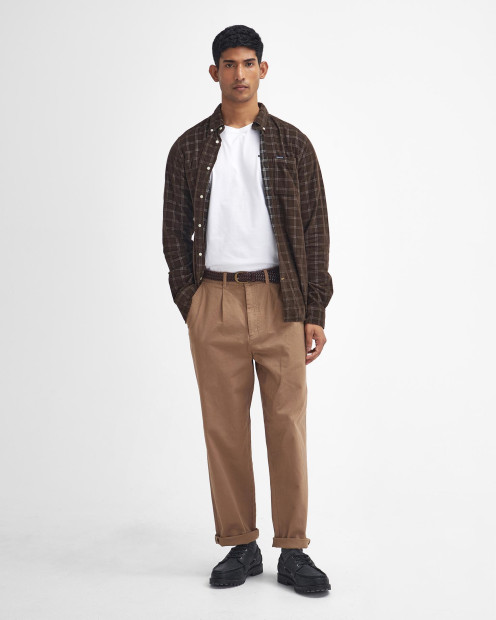 Washed Stretch Relaxed Trousers Stone