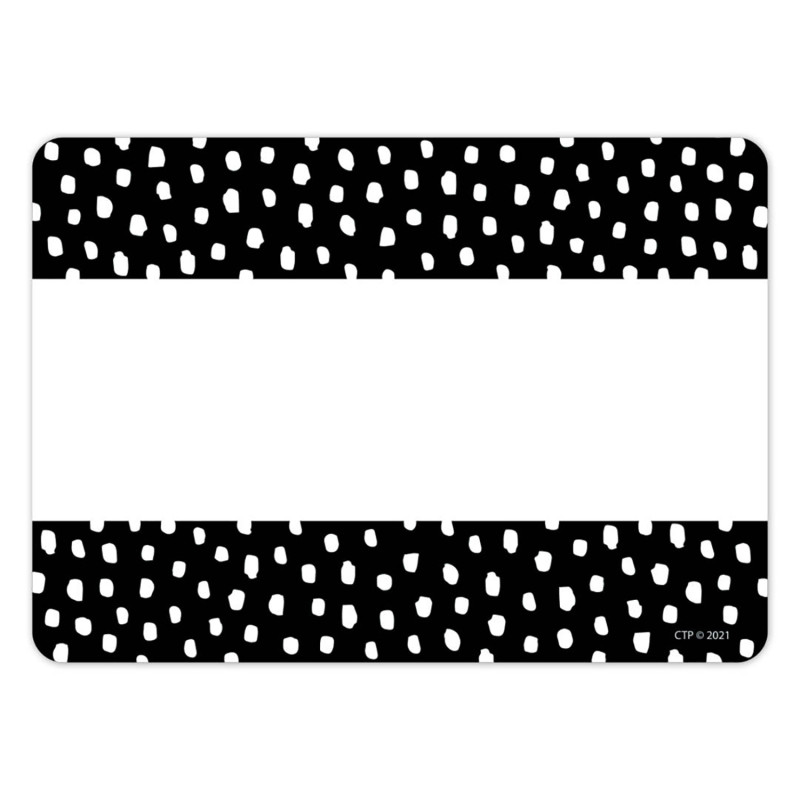Messy Dots on Black Labels, 3-1/2" x 2-1/2", Pack of 36