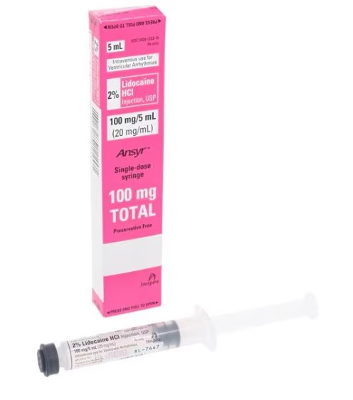 Lidocaine HCl Injection 2% Preservative Free Cardiac Use Ansyr Syringe 5ml-EACH