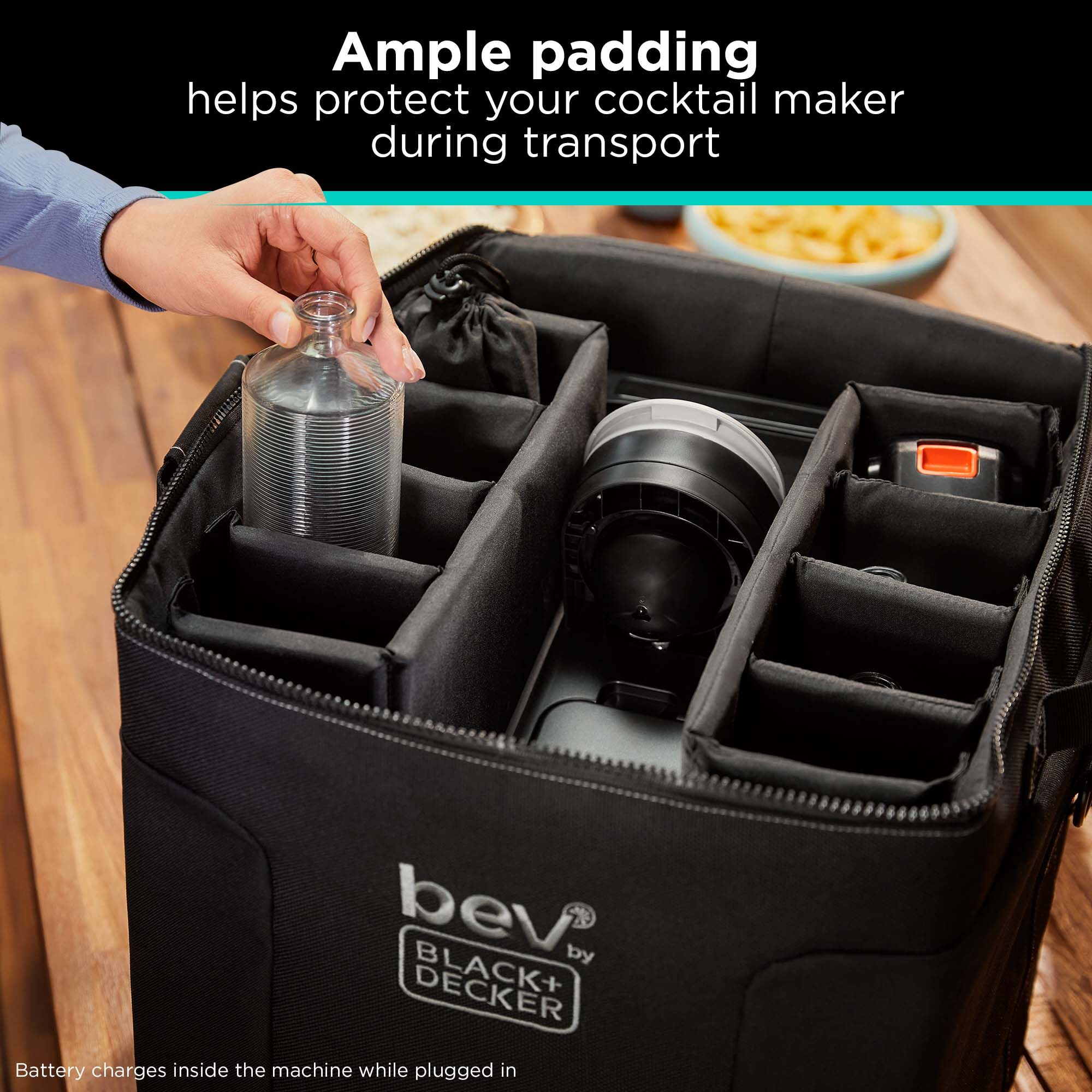 bev by BLACK+DECKER cocktail maker bag provides ample padding