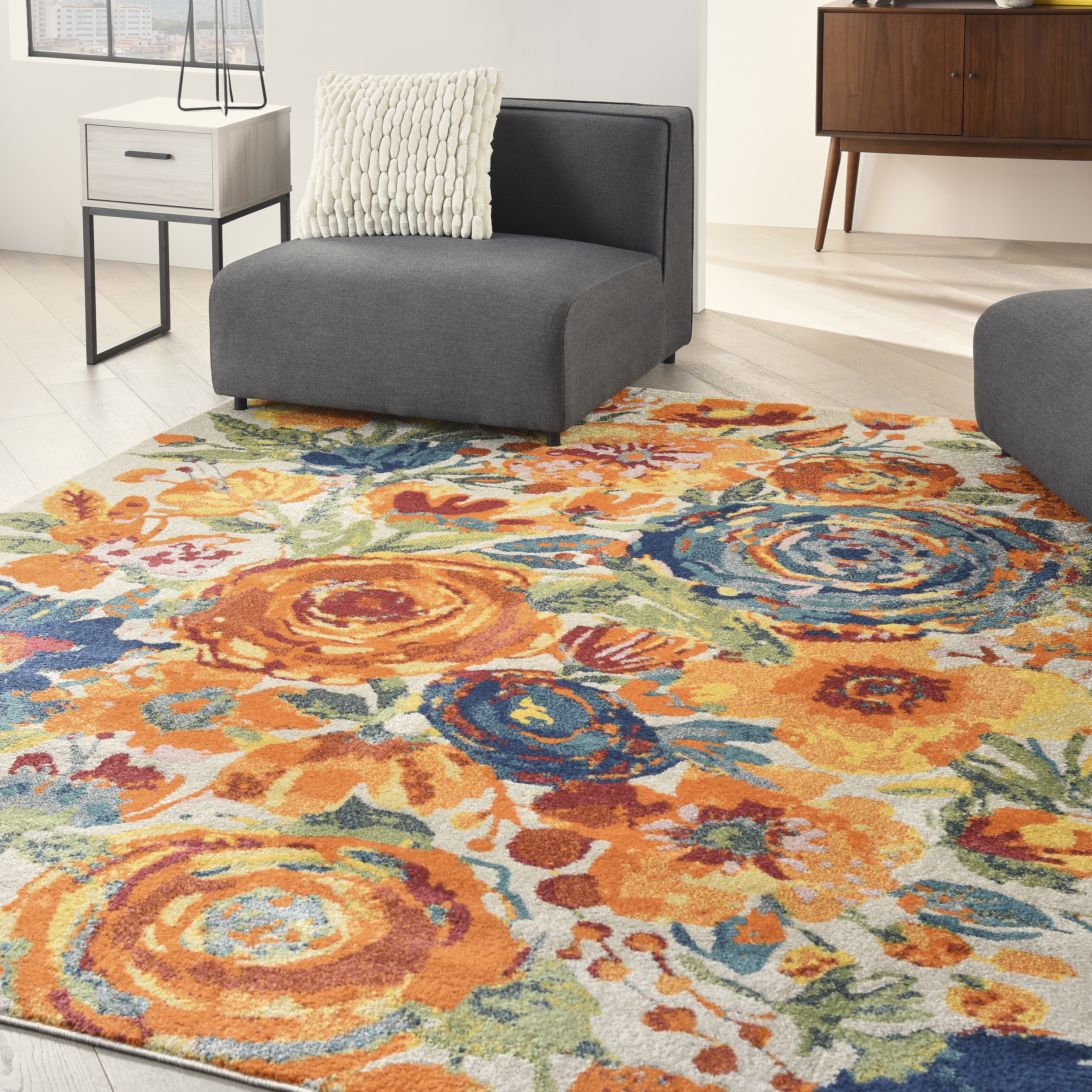 Nourison Allur 9' x 12' Ivory Multicolor Contemporary Indoor Rug