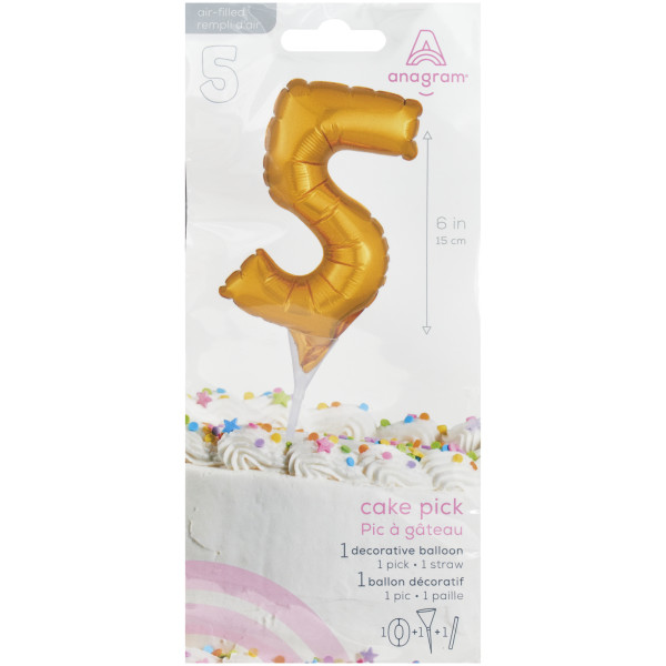 Inflatable Gold Numeral 5 Anagram® Cake Pic