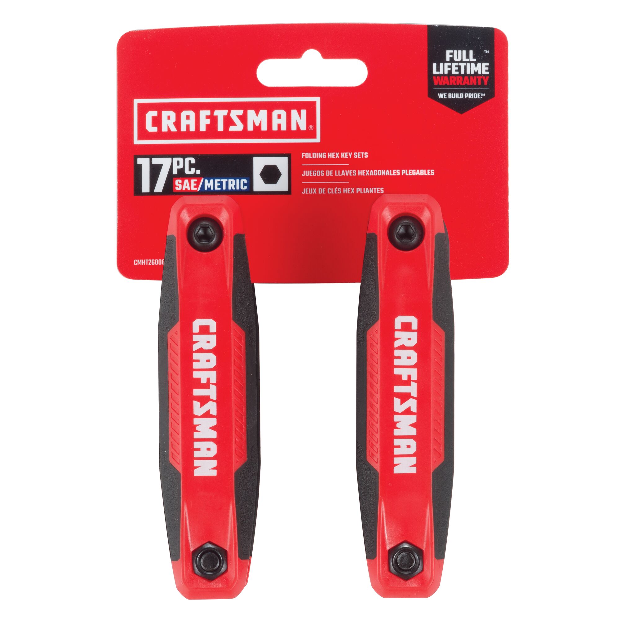 Craftsman 17 piece folding hex wrench sets in plastic packaging.