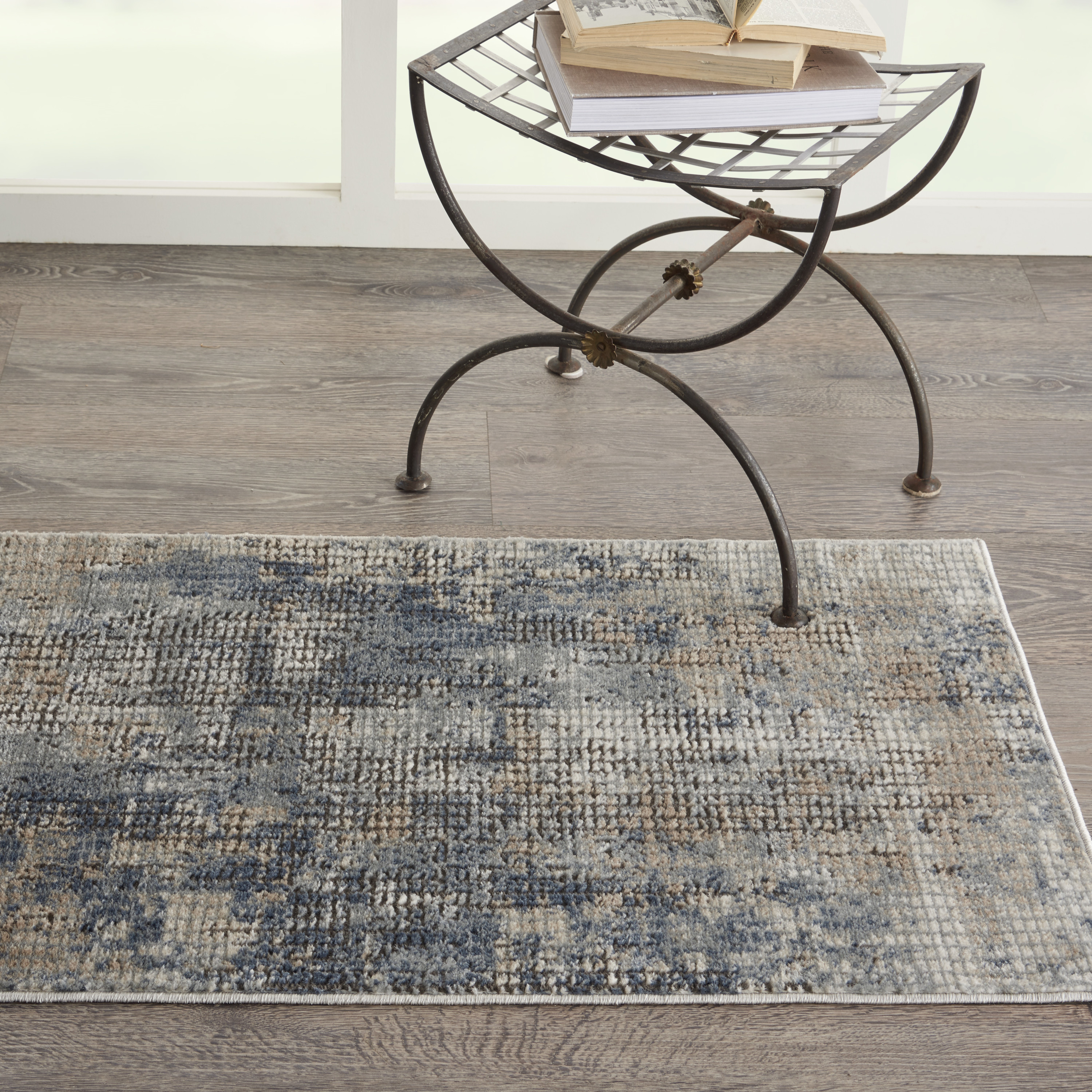 Nourison Quarry 2'2" x 3'9" Blue Beige Modern Indoor Rug