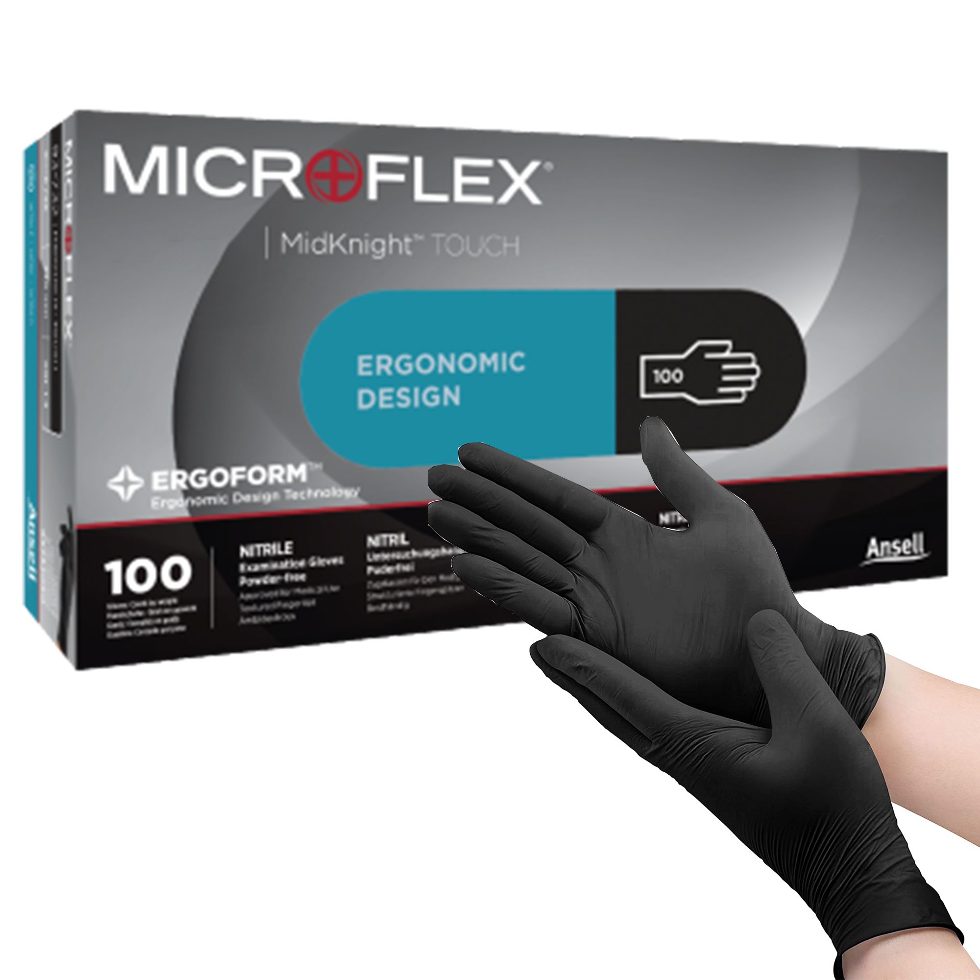 Microflex MidKnight Touch 93-733 Nitrile Exam Glove, Small, Black MK 1182922
