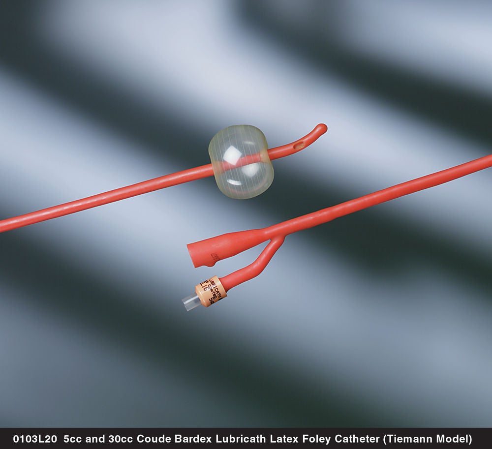 Bardex® Lubricath® Foley Catheter, 18 Fr., Medium, Coudé Tip