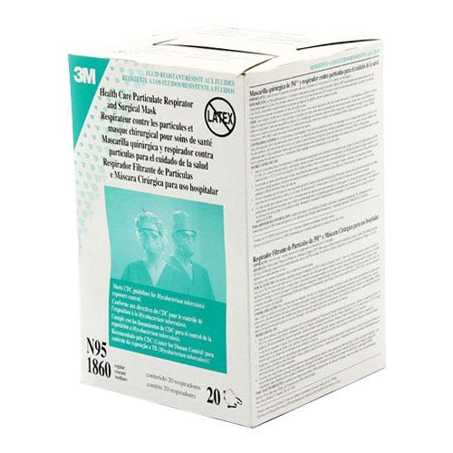 Surgical Mask and Particulate Respirator, N95, ASTM F1862 Blue - 20/Box