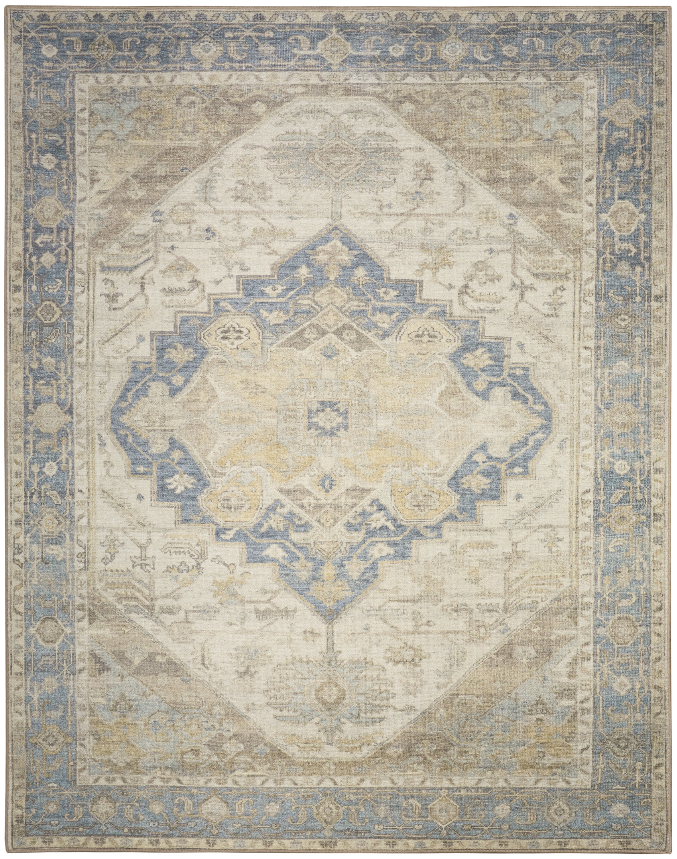 Nourison Vintage Washables 7'10" x 9'10" Blue Green Vintage Indoor Rug