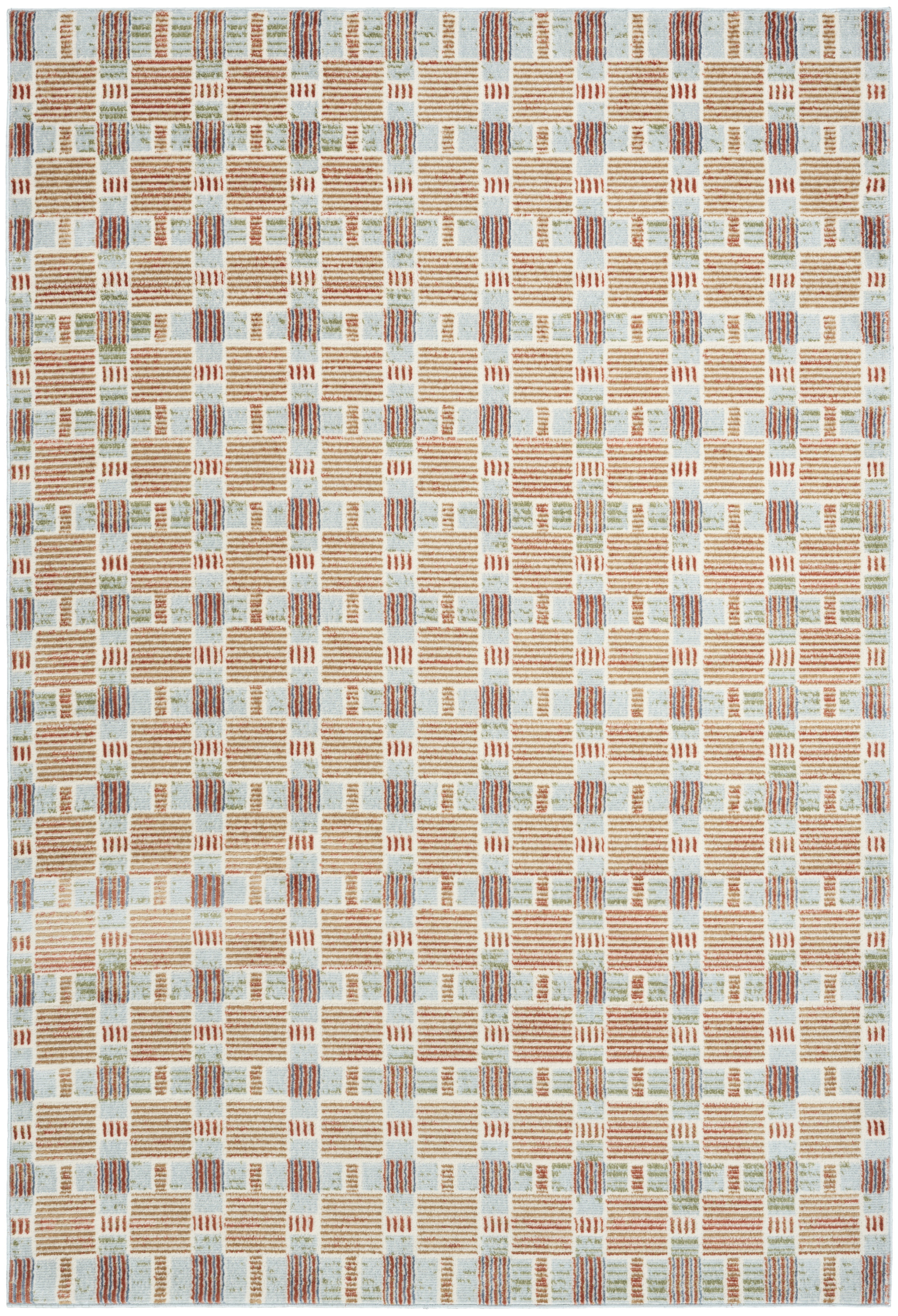 Nourison Nordic 5' x 7' Rust Multicolor Modern Indoor Rug