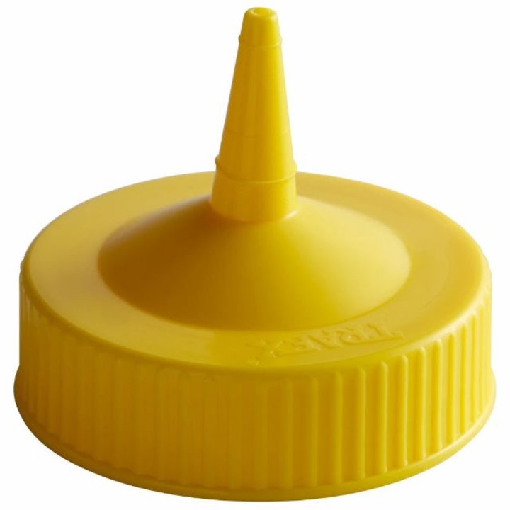 Traex® wide-mouth squeeze dispenser single-tip replacement cap in yellow