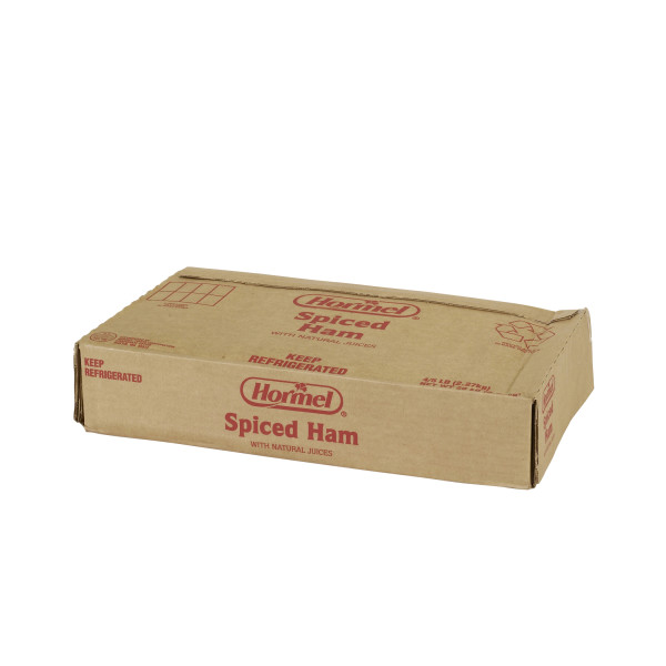 HORMEL(r) Spiced Ham with Natural Juices, D-Shaped, Bag, 4/5 lb . C1RA - Front Right Closed Case (Hi Res)